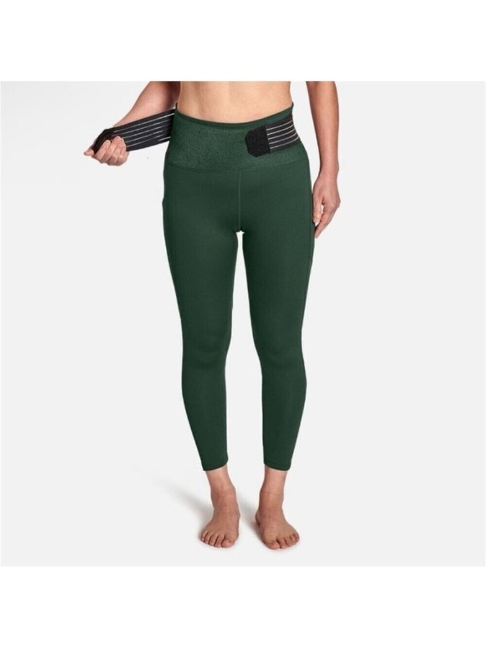 Tommie Copper Green Adjustable Waist Support Leggings Large NWT 2 Pockets